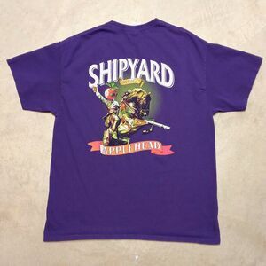 Vintage Shipyard Brewing Portland Maine Applehead Pumpkinhead Ale T-Shirt LARGE